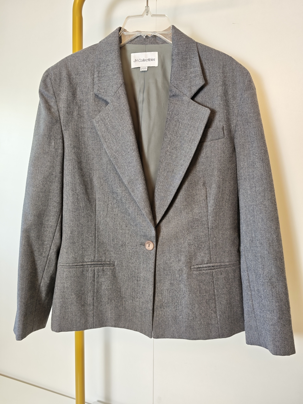Vintage Wool USA Union Made 70s JH Collectibles Women's Gray Blazer Jacket Sz 10